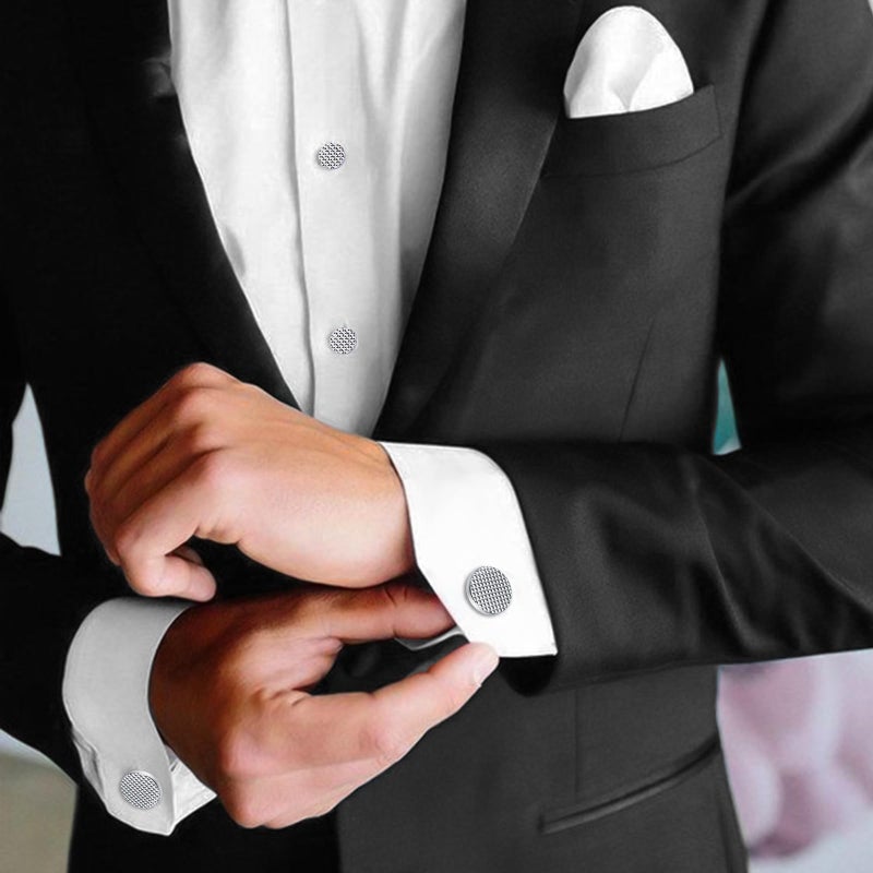 HAWSON Metal Cuff links mens and 6 Tux Studs Set,Tuxedo Shirt - Business Wedding Accessories - Image 5